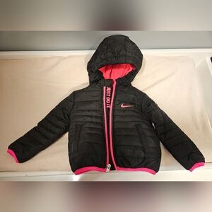 Nike Kids Black Jacket with Pink Liner